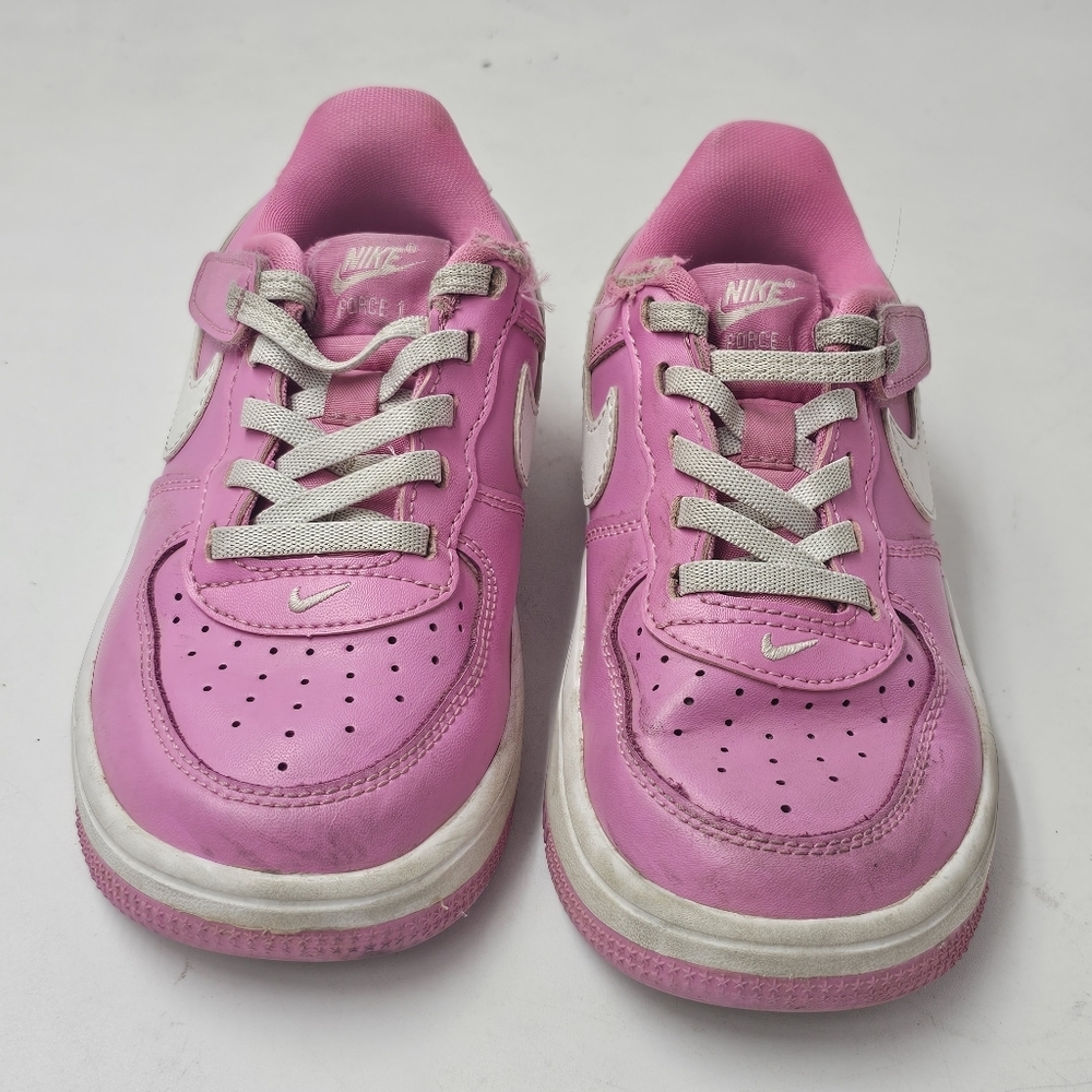 Nike Force 1 Low EasyOn Kids 11.5C Playful Pink White FlyEase Hook Loop Strap - Picture 4 of 12